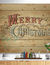 Merry Christmas Vintage Wish in Western Font - Print on Natural Pine Wood