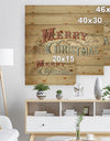 Merry Christmas Vintage Wish in Western Font - Print on Natural Pine Wood