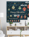 Merry Christmas Dancing Elf Children and Snow Flakes - Print on Natural Pine Wood