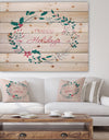 Happy Holidays in Christmas Wreath - Print on Natural Pine Wood