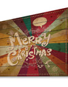 Merry Christmas Handwritten on vintage rainbow colours - Print on Natural Pine Wood