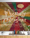 Merry Christmas Handwritten on vintage rainbow colours - Print on Natural Pine Wood