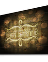 Stylish Merry Christmas Wish on Yellow and Black - Print on Natural Pine Wood