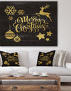 Handwritten Merry Christmas wish with Reindeer, Star, Christmas Tree Balls - Print on Natural Pine Wood