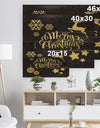 Handwritten Merry Christmas wish with Reindeer, Star, Christmas Tree Balls - Print on Natural Pine Wood