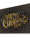 Handwritten Merry Christmas wish with Polka Snow Flakes - Print on Natural Pine Wood