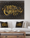 Handwritten Merry Christmas wish with Polka Snow Flakes - Print on Natural Pine Wood