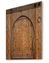 Ancient Door Painting Morroco - Vintage Print on Natural Pine Wood