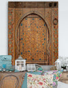 Ancient Door Painting Morroco - Vintage Print on Natural Pine Wood