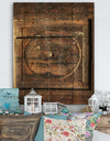 Detail of Old Wooden Door - Vintage Print on Natural Pine Wood