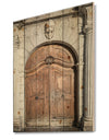 Arched Medieval Palace Door - Vintage Print on Natural Pine Wood