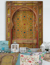 Moroccan Entrance Door in Fez - Vintage Print on Natural Pine Wood