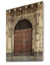 Old Door in Catania - Vintage Print on Natural Pine Wood