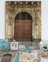 Old Door in Catania - Vintage Print on Natural Pine Wood