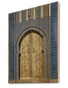 Morroco Palace Golden Doors - Vintage Print on Natural Pine Wood