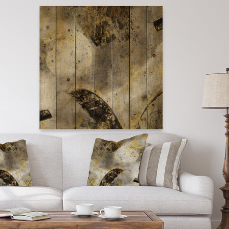 Glam Gold Desert Neutral - Modern & Contemporary Print on Natural Pine Wood