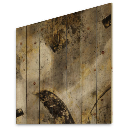 Glam Gold Desert Neutral - Modern & Contemporary Print on Natural Pine Wood