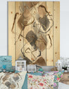 Gold Glam Squares III - Modern & Contemporary Print on Natural Pine Wood