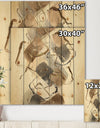 Gold Glam Squares III - Modern & Contemporary Print on Natural Pine Wood