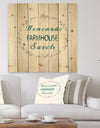 Farmhouse Florals VIII - Farmhouse Print on Natural Pine Wood