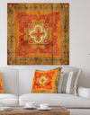 Moroccan Orange Tiles Collage II - Bohemian Chic Print on Natural Pine Wood