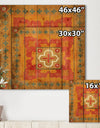 Moroccan Orange Tiles Collage II - Bohemian Chic Print on Natural Pine Wood