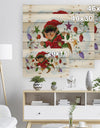 Cute Elf With Christmas Lights - Print on Natural Pine Wood