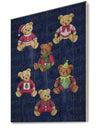 Happy Holidays Christmas Bears - Print on Natural Pine Wood
