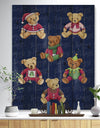 Happy Holidays Christmas Bears - Print on Natural Pine Wood