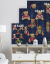 Happy Holidays Christmas Bears - Print on Natural Pine Wood