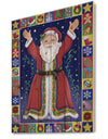 Happy Santa Claus Christmas Wish - Print on Natural Pine Wood