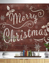 Merry Christmas Season Greetings on Red - Print on Natural Pine Wood