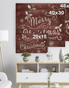 Merry Christmas Season Greetings on Red - Print on Natural Pine Wood