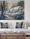 Christmas evening Winter Frolic - Print on Natural Pine Wood
