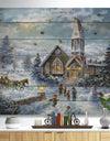 Christmas worship, Parents Pray, Children Play - Print on Natural Pine Wood