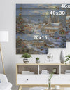 Christmas Paradise with church snow and open sleigh - Print on Natural Pine Wood