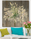 Flower Cleome Splash I - Traditional Floral Print on Natural Pine Wood