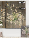 Flower Cleome Splash I - Traditional Floral Print on Natural Pine Wood