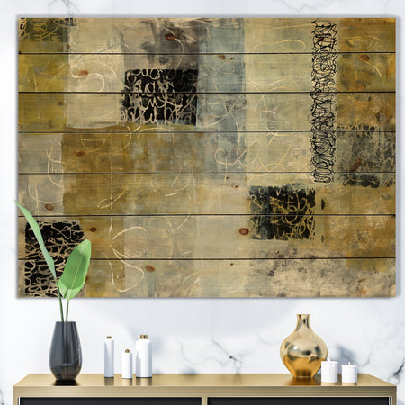Multicolor Twin City - Glam Print on Natural Pine Wood
