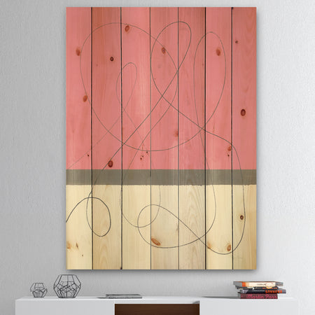 Geometric Neapolitan II - Shabby Chic Print on Natural Pine Wood