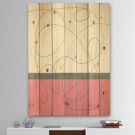 GeometricNeapolitan I - Shabby Chic Print on Natural Pine Wood