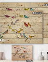 Multi-Color Bird on Tree - Modern Farmhouse Print on Natural Pine Wood