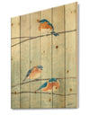 Bird Hanging on Tree II - Modern Farmhouse Print on Natural Pine Wood