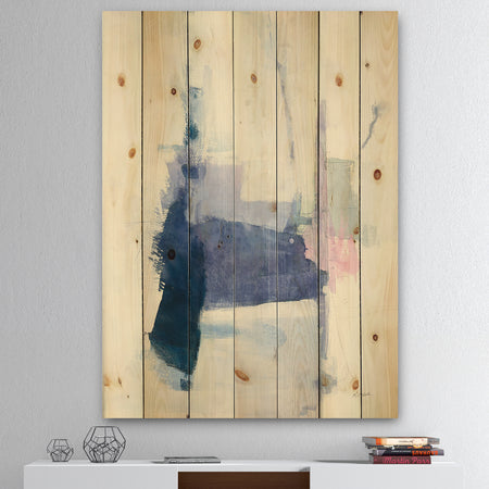 Blue Interlude - Traditional Print on Natural Pine Wood