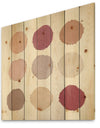 Unique Beige Circle Designs - Modern Transitional Print on Natural Pine Wood