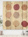 Unique Beige Circle Designs - Modern Transitional Print on Natural Pine Wood