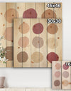 Unique Beige Circle Designs - Modern Transitional Print on Natural Pine Wood