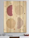 Unique Beige Circle Designs II - Modern Transitional Print on Natural Pine Wood