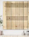 Painted Weaving I Neutral on White Sq - Modern Geometric Print on Natural Pine Wood