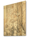 Porch & Den Brown onn Grey Blossoms - Natural Pine Wood